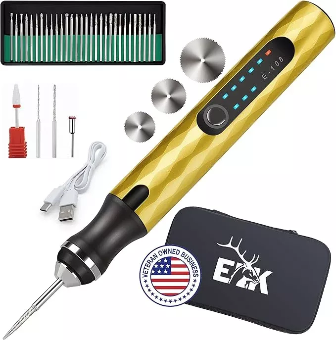 ELK Customizer Engraving Pen for All Materials - 2025 UPGRADED Torque - Rechargeable, Wireless & Beginner Friendly - Engrave 50+ Surfaces - For DIYers & Artists - 30+ Bits & Tools Included - Pink