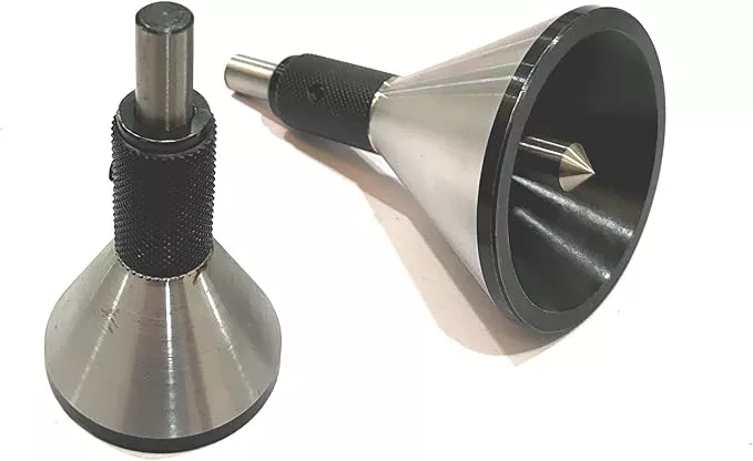 Engineer Machinist Bell Punch Hand DIY Tool for Center Finding on a Round Bar- Accurate & Precise (Metal, SET OF BOTH)