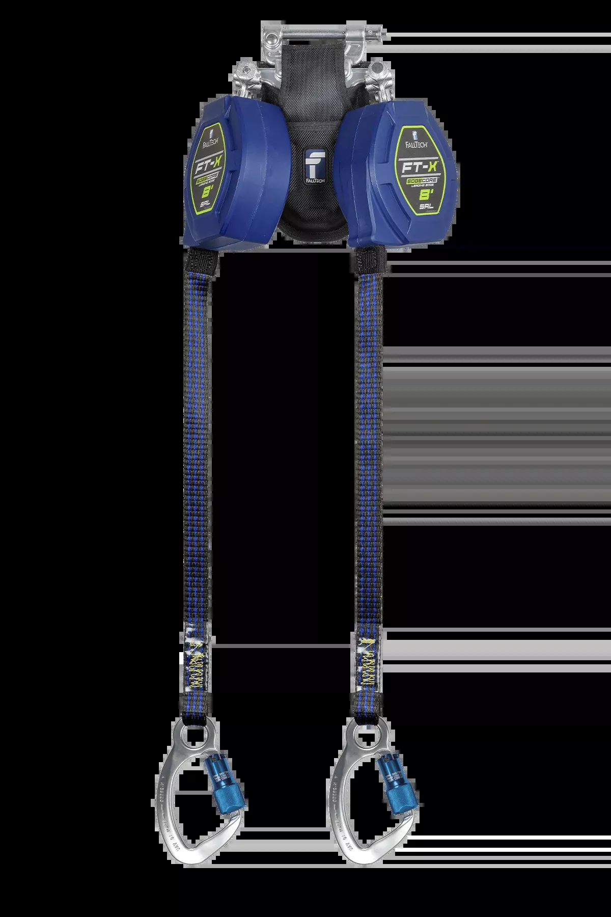 FALLTECH 8' FT-X™ EDGECORE™ Class 2 Leading Edge Personal SRL-P, Twin-Leg w/ Aluminum CE Carabiners