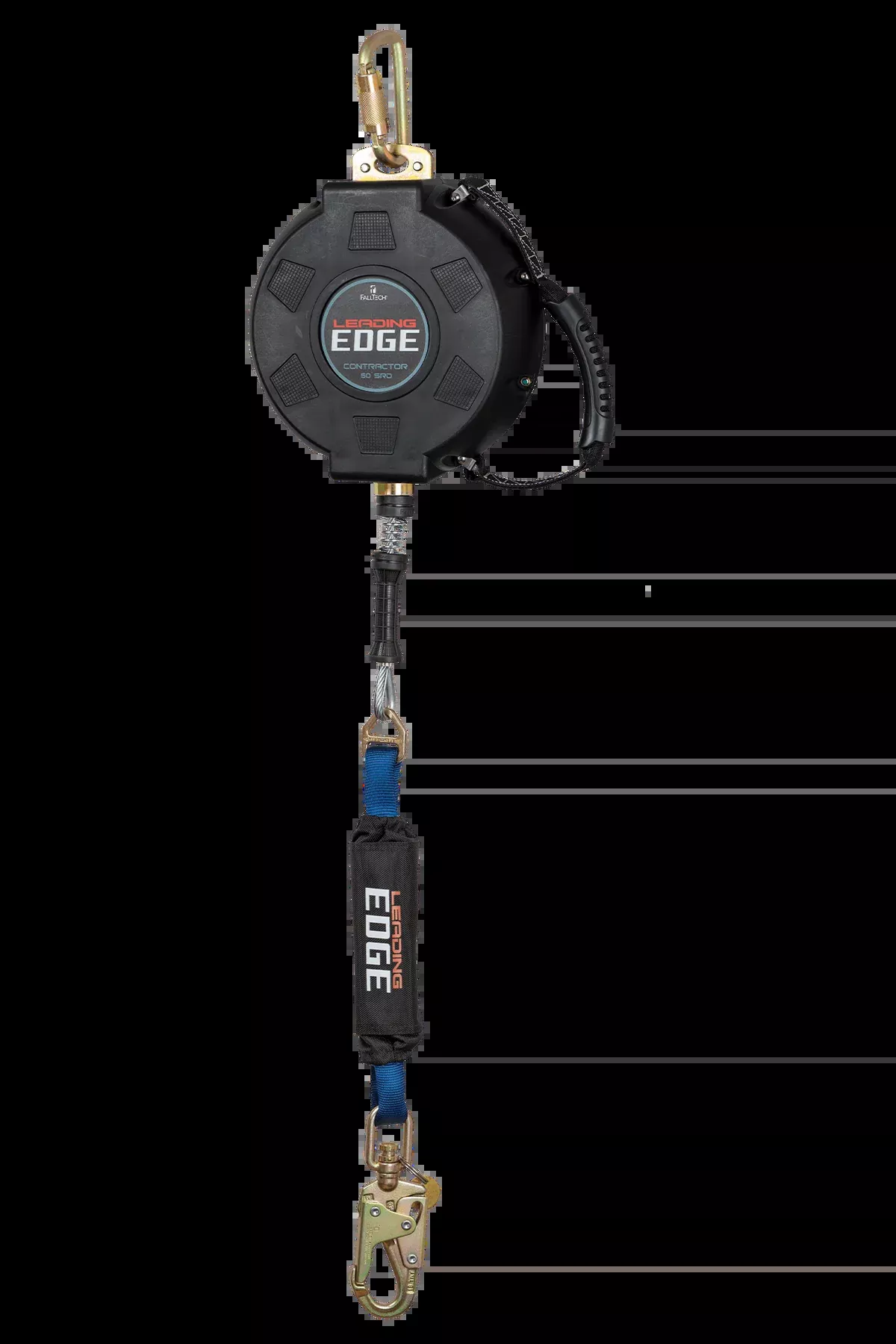FALLTECH Contractor Leading Edge Class 2 SRL w/ 50' Galvanized Steel Cable & Anchorage Carabiner