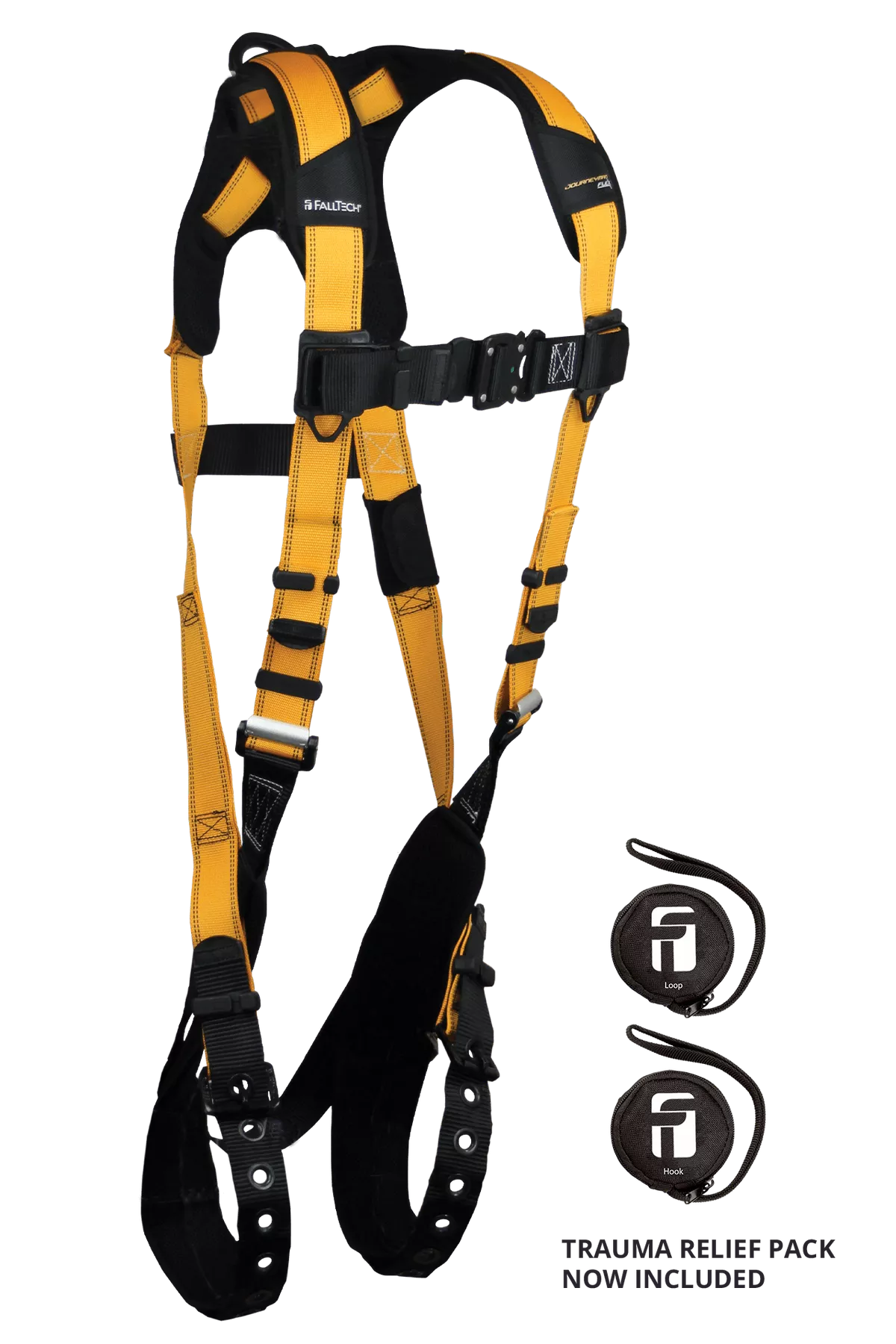 FALLTECH JOURNEYMAN FLEX Aluminum 1D Standard Non-Belted Full Body Harness, Tongue Buckle Leg Adjustment