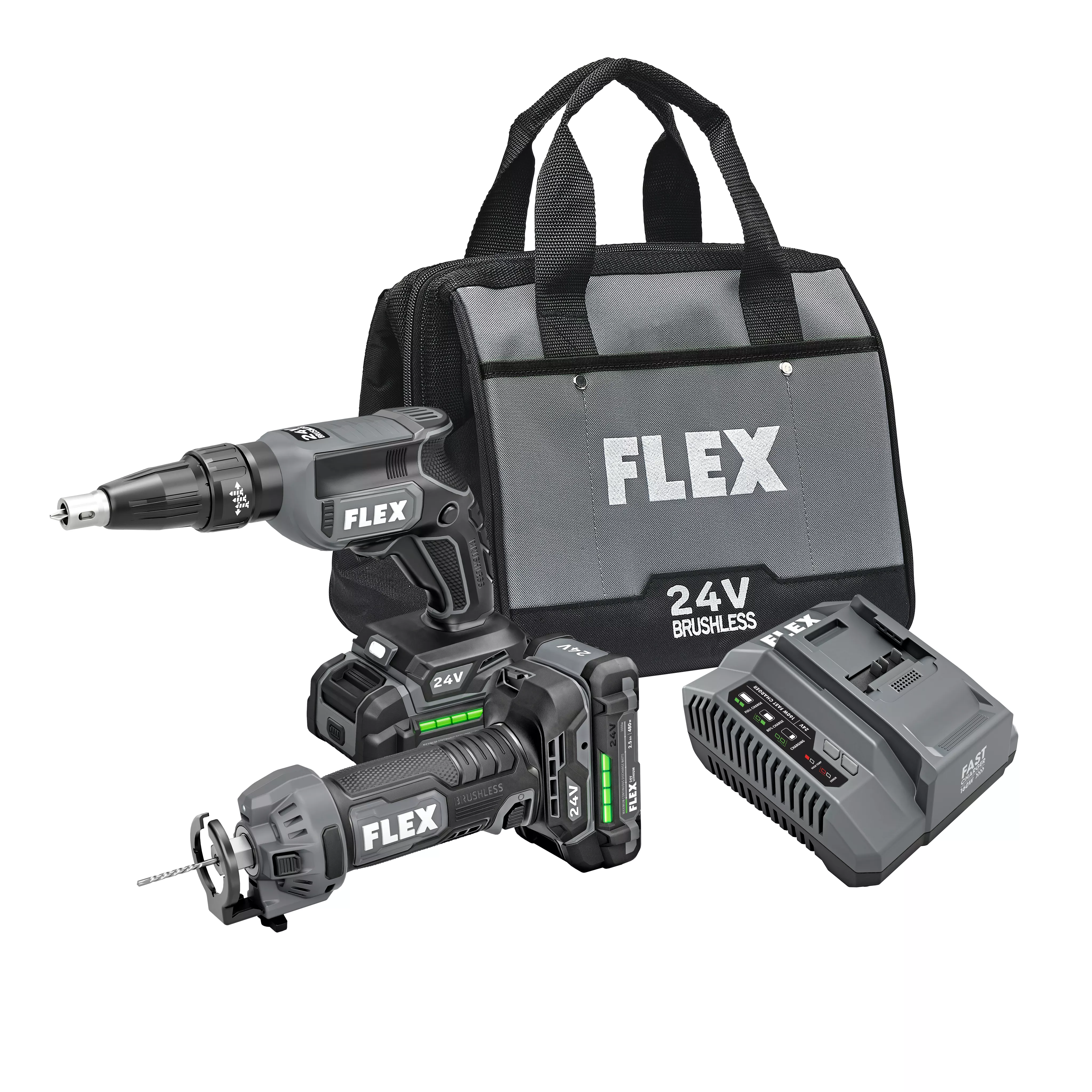 FLEX 2 Tool Combo Kit, Drywall Screw Gun And Cut Out Tool FXM203-2AA