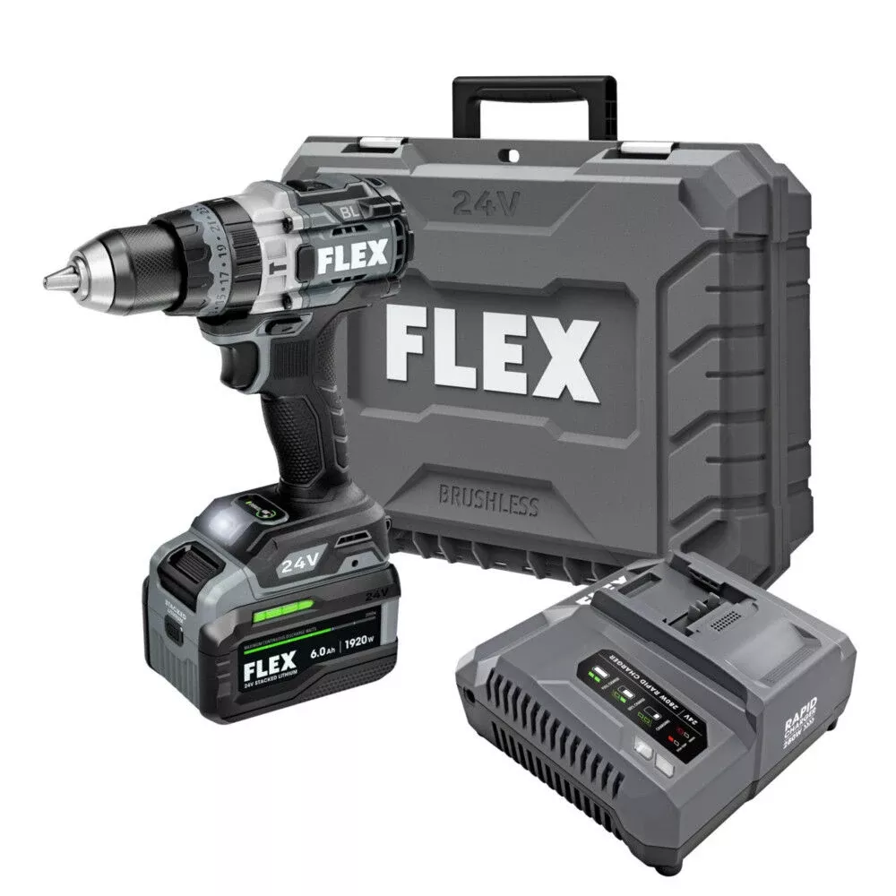 FLEX 24V 1/2" Hammer Drill Turbo Mode Kit (6.0Ah Stacked) FX1271T-1H