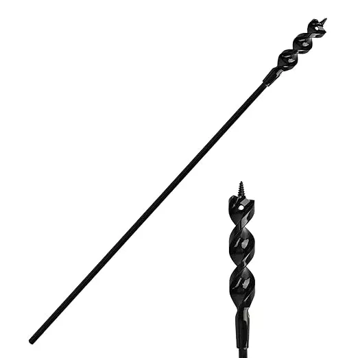 Flexible Installer Drill Bit for Pulling Wires Through Walls Ceilings and Sidewalks,36-Inch Long, 9/16-Inch Auger with a Fish Eye Hole and Screw Point, 3/16" 3-Flat Anti-Slip Shank.