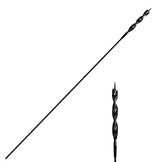 Flexible Installer Drill Bit for Pulling Wires Through Walls Ceilings and Sidewalks, 54-Inch Long, 3/4-Inch Auger with a Fish Eye Hole and Screw Point, 1/4" 3-Flat Anti-Slip Shank.
