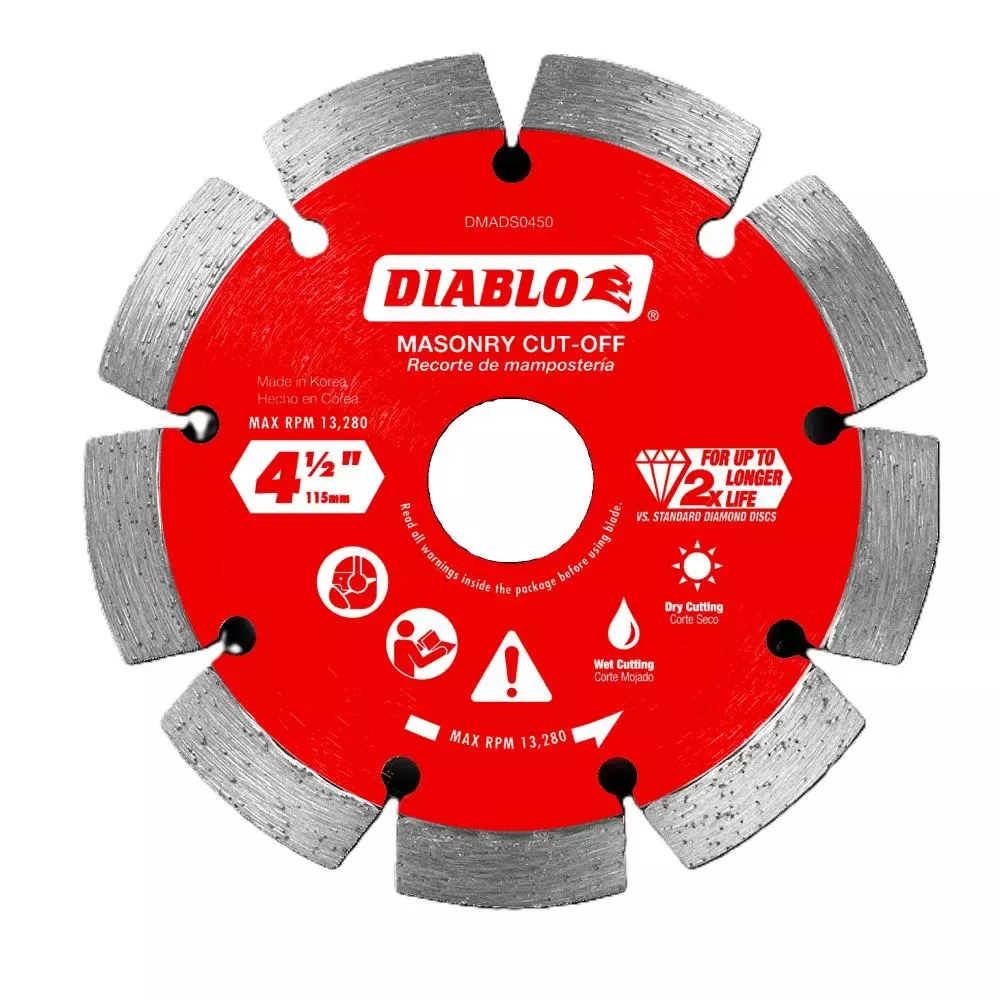 Freud Diablo 4-1/2" Diamond Segmented Masonry Cut-Off Blade DMADS0450