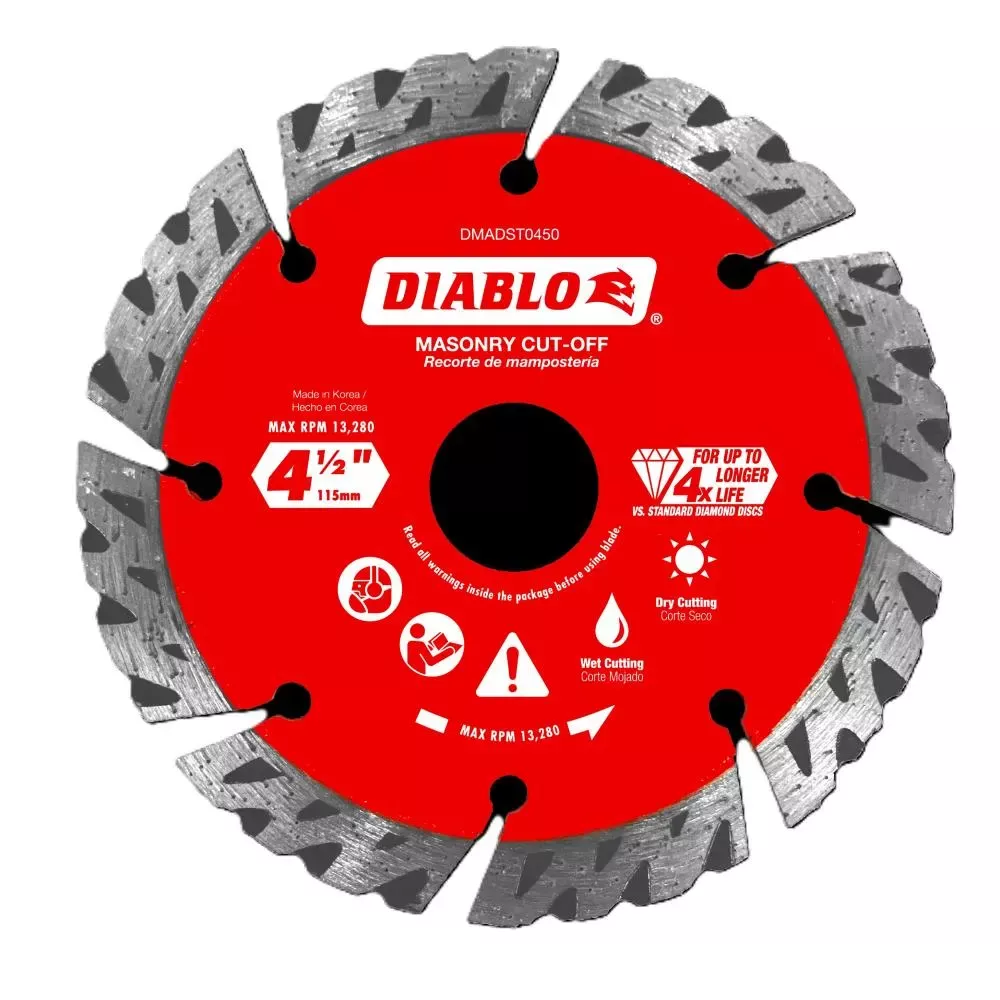 Freud Diablo 4-1/2" Diamond Segmented Turbo Masonry Cut-Off Blade DMADST0450