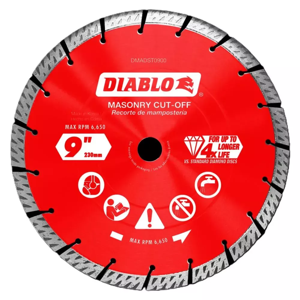 Freud Diablo 9" Diamond Segmented Turbo Masonry Cut-Off Blade DMADST0900