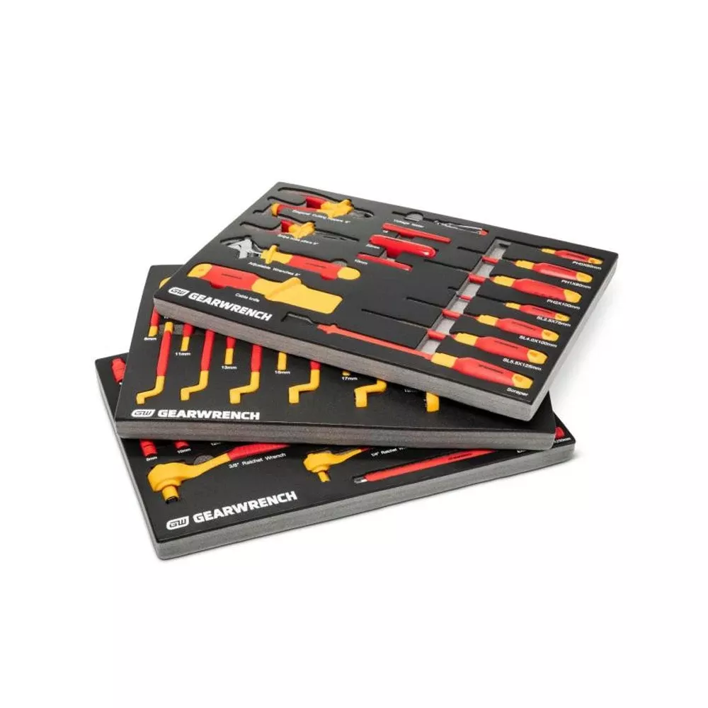 Gearwrench Tools 1/4" and 3/8" Drive VDE Insulated Tool Set (72-Piece) GWVDE72