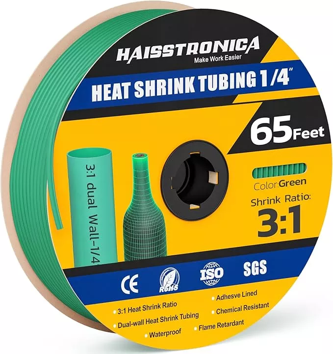 haisstronica 3:1 Heat Shrink Tubing, Shrink Ratio Adhesive Lined Marine Grade Heat Shrink Tube for Home, Automotive and Industrial (Blue) 65FT 3/4inch
