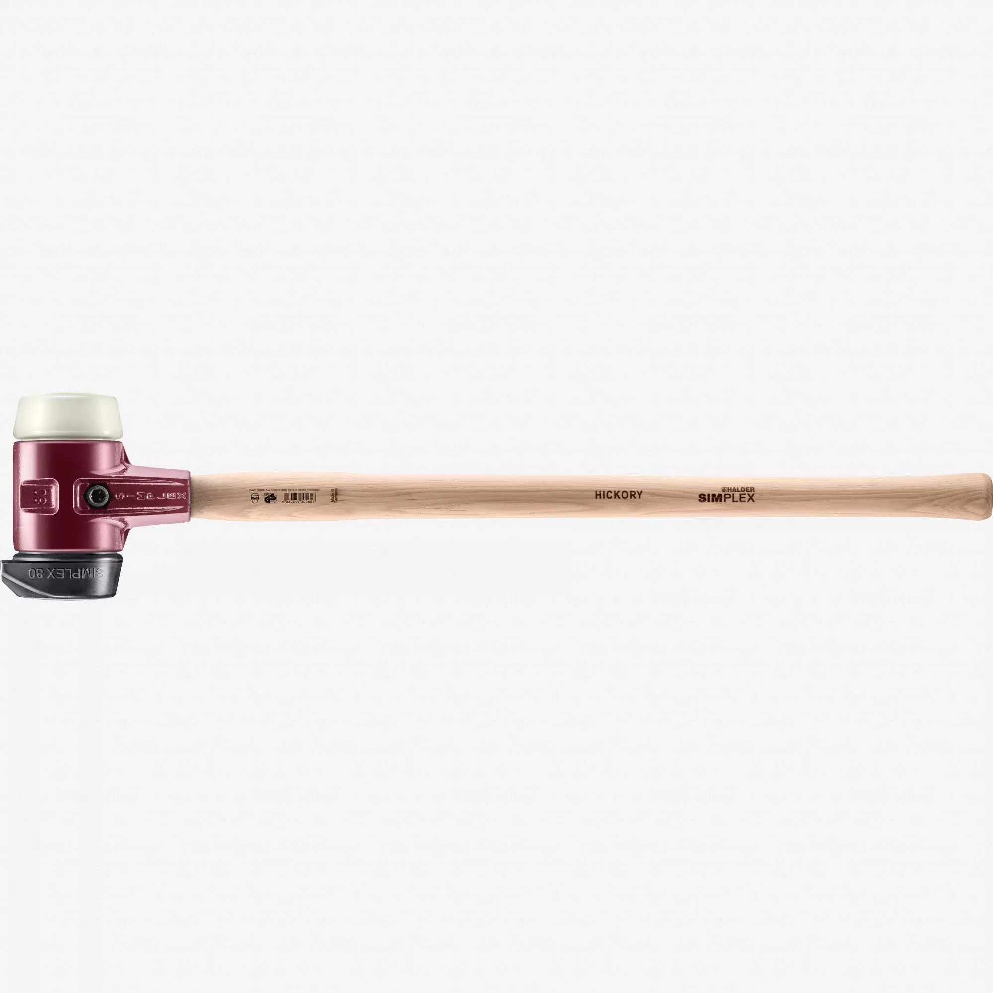 Halder Simplex Sledge Hammer with Nylon/STAND-UP Black Rubber Inserts and Cast Iron Housing, 3.15" / 124.16 oz.