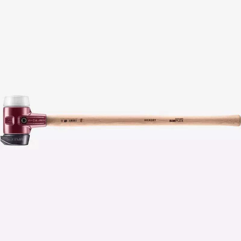 Halder Simplex Sledge Hammer with Superplastic/STAND-UP Black Rubber Inserts and Cast Iron Housing, 3.15" / 113.58 oz.
