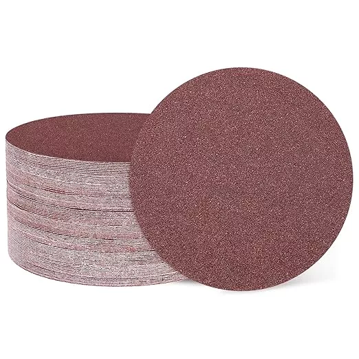 HARFINGTON 100 Pcs 6 Inch Sanding Disc 40 Grit Hook and Loop Sandpaper Random Orbital Sander Pads for Woodworking Automotive Metal Polishing
