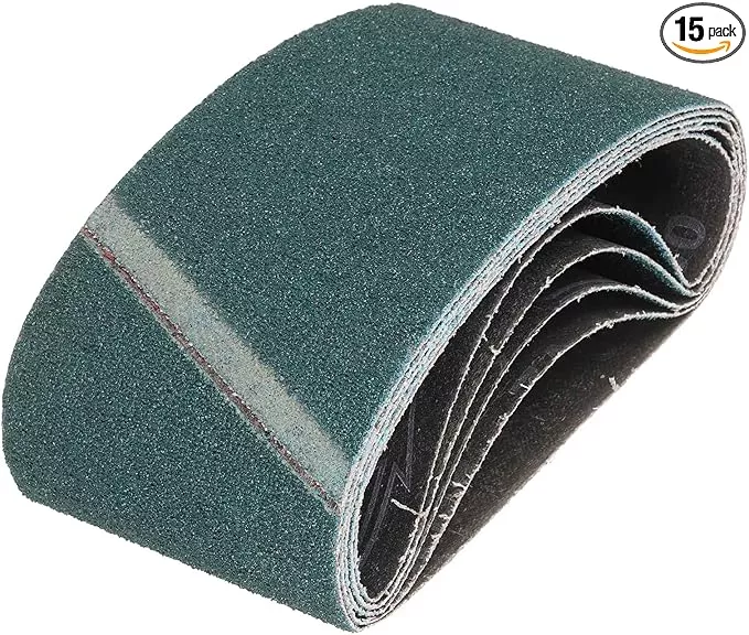 HARFINGTON 3-1/2 x 15-1/2 Inch Sanding Belts, 15 Pcs 60 Grit Zirconia Abrasive Belt Sander File Belt for Woodworking, Metal Polishing, Knife Sharpener