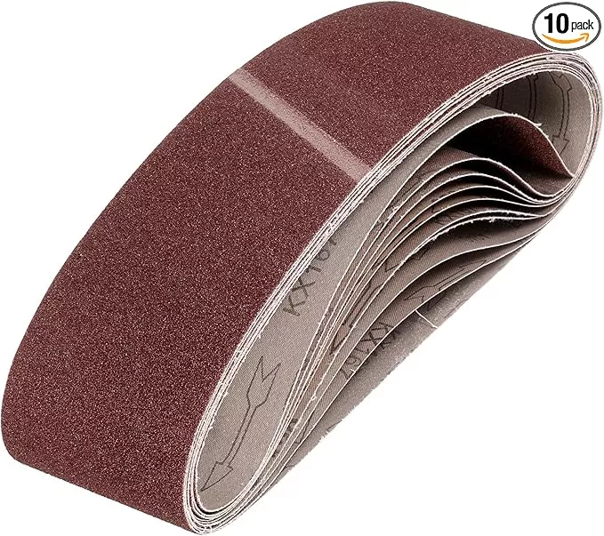 HARFINGTON 3 x 24 Inch Sanding Belts, 10 Pcs 60 Grits Aluminum Oxide Abrasive Belt Sander File Belt for Woodworking, Metal Polishing, Knife Sharpener