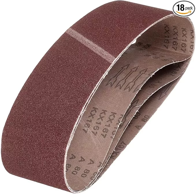 HARFINGTON 3 x 24 Inch Sanding Belts, 18 Pcs 80 Grits Aluminum Oxide Abrasive Belt Sander File Belt for Woodworking, Metal Polishing, Knife Sharpener