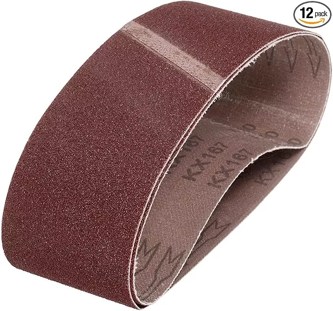 HARFINGTON 4 x 24 Inch Sanding Belts, 12 Pcs 80 Grits Aluminum Oxide Abrasive Belt Sander File Belt for Woodworking, Metal Polishing, Knife Sharpener