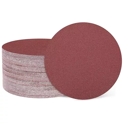 HARFINGTON 50 Pcs 6 Inch Sanding Disc 120 Grit Hook and Loop Sandpaper Random Orbital Sander Pads for Woodworking Automotive Metal Polishing