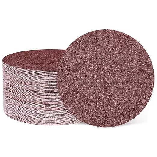 HARFINGTON 50 Pcs 6 Inch Sanding Disc 36 Grit Hook and Loop Sandpaper Random Orbital Sander Pads for Woodworking Automotive Metal Polishing