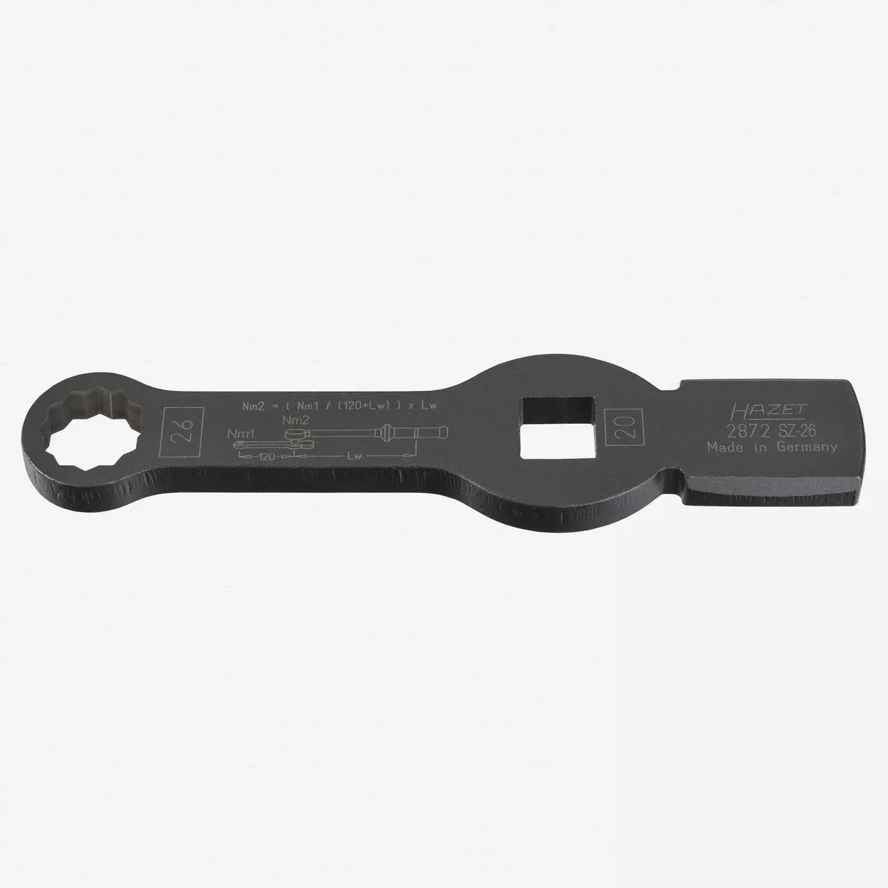 Hazet 2872SZ-26 26 mm Box-End Wrench 2 Striking Faces, 12-Point