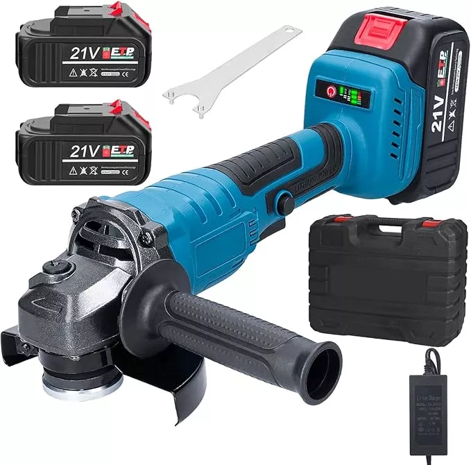 Housiwill Cordless Angle Grinder,Grinder Tool With 2-Position, 125MM M14 Professional Electric Power Grinder, 7500RPM Cordless Metal Angle Grinders For Cutting, Grinding
