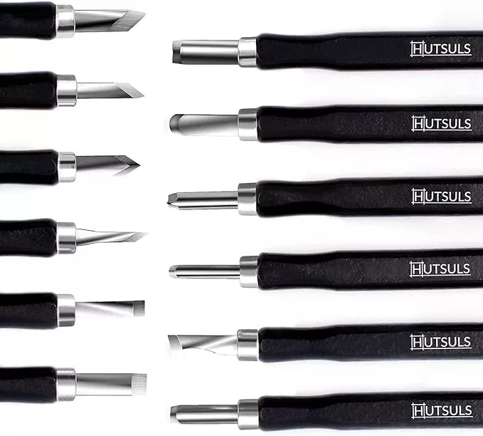 Hutsuls Wood Carving Tools Set - Easy to Use 12 pcs Mini Wood Chisel Beginner Wood Carving Kit for Adults & Kids Carving Kit Gift