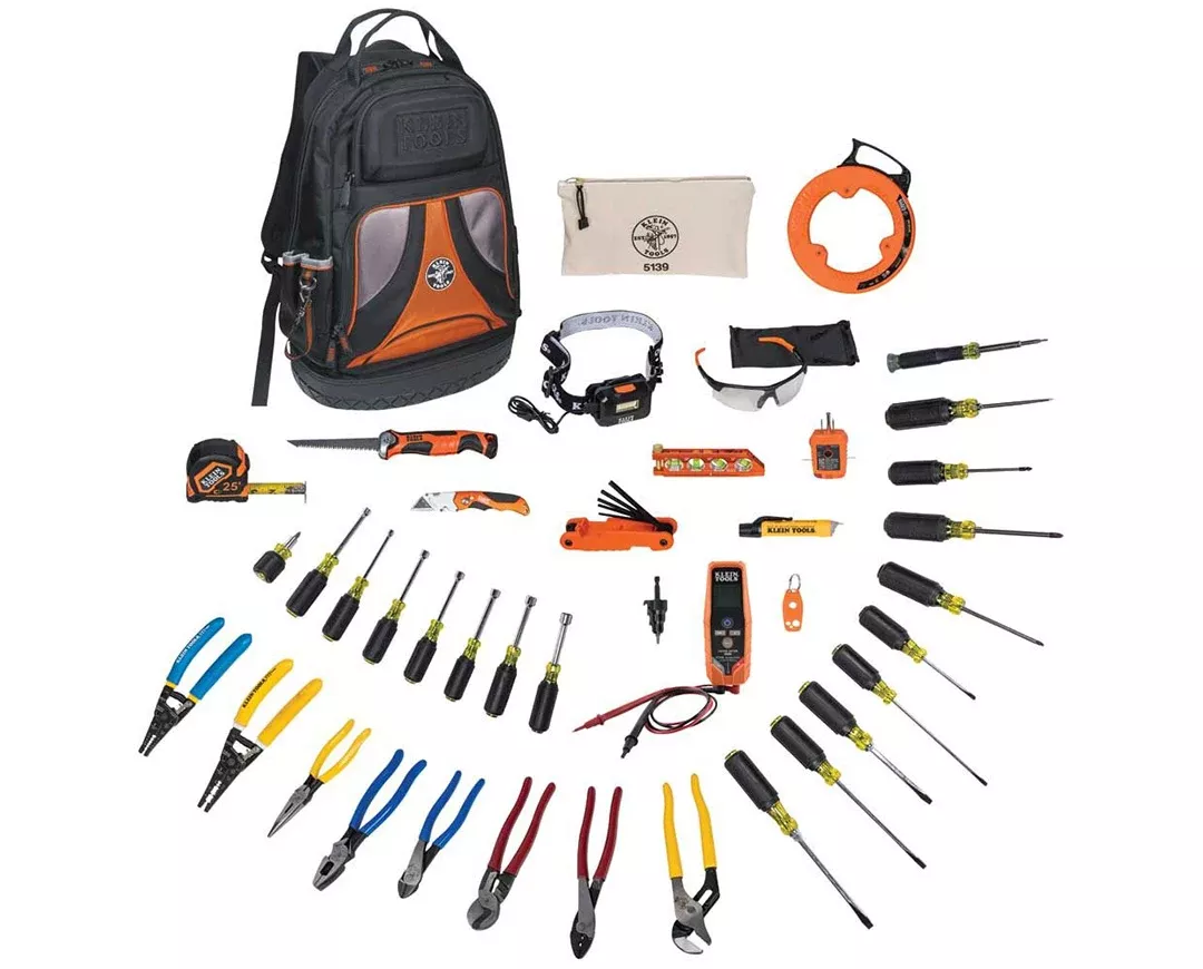Klein 41 Piece Electrician's Hand Tool Kit with Backpack 80141