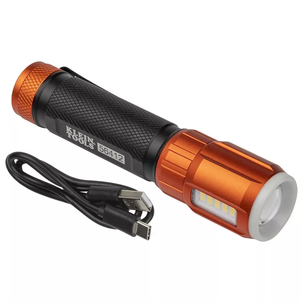 Klein LED Flashlight Duel Light USB Rechargeable 500 Lumens 56412