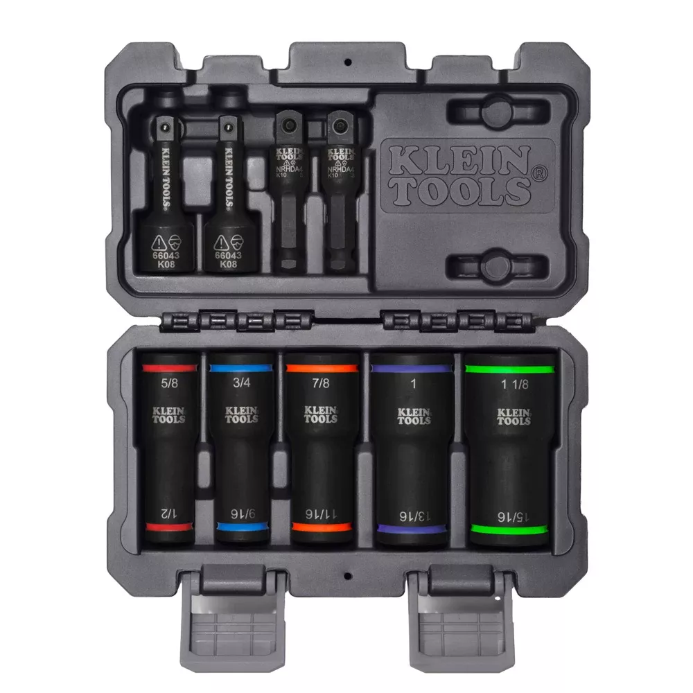 Klein Tools 2-in-1 Impact Flip Socket Set, 5-Piece 66055