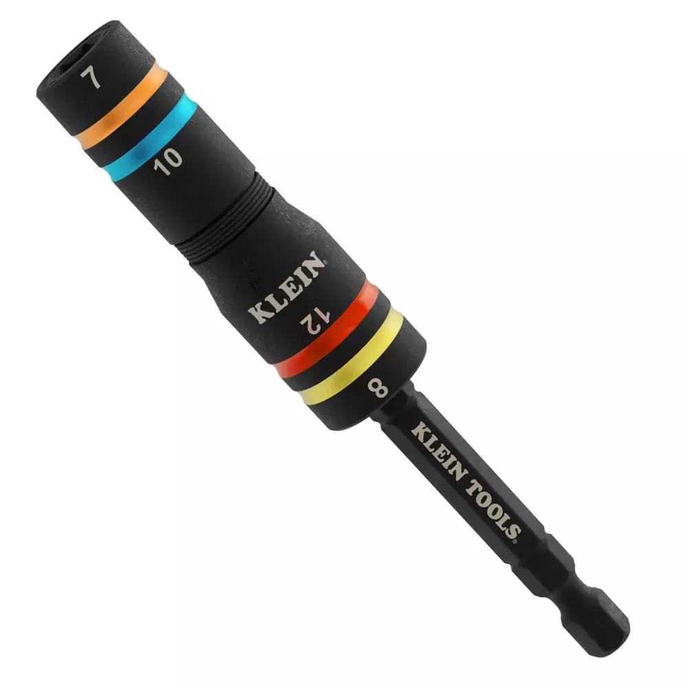 Klein Tools 3-1/2" Quad-4 Heavy-Duty Impact Flip Socket, Metric (2-Piece) 651MQS