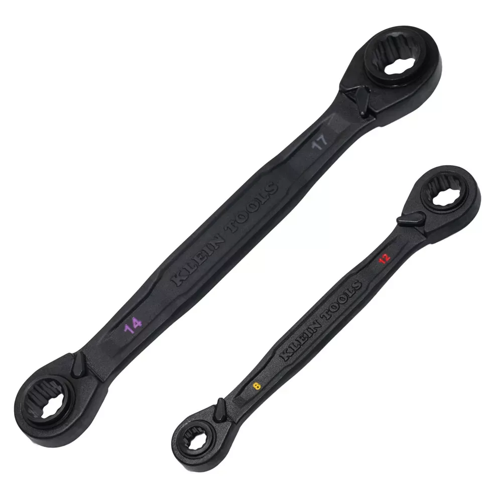 Klein Tools 4-in-1 Ratcheting Wrench Set, Metric, 2-Piece 68216M