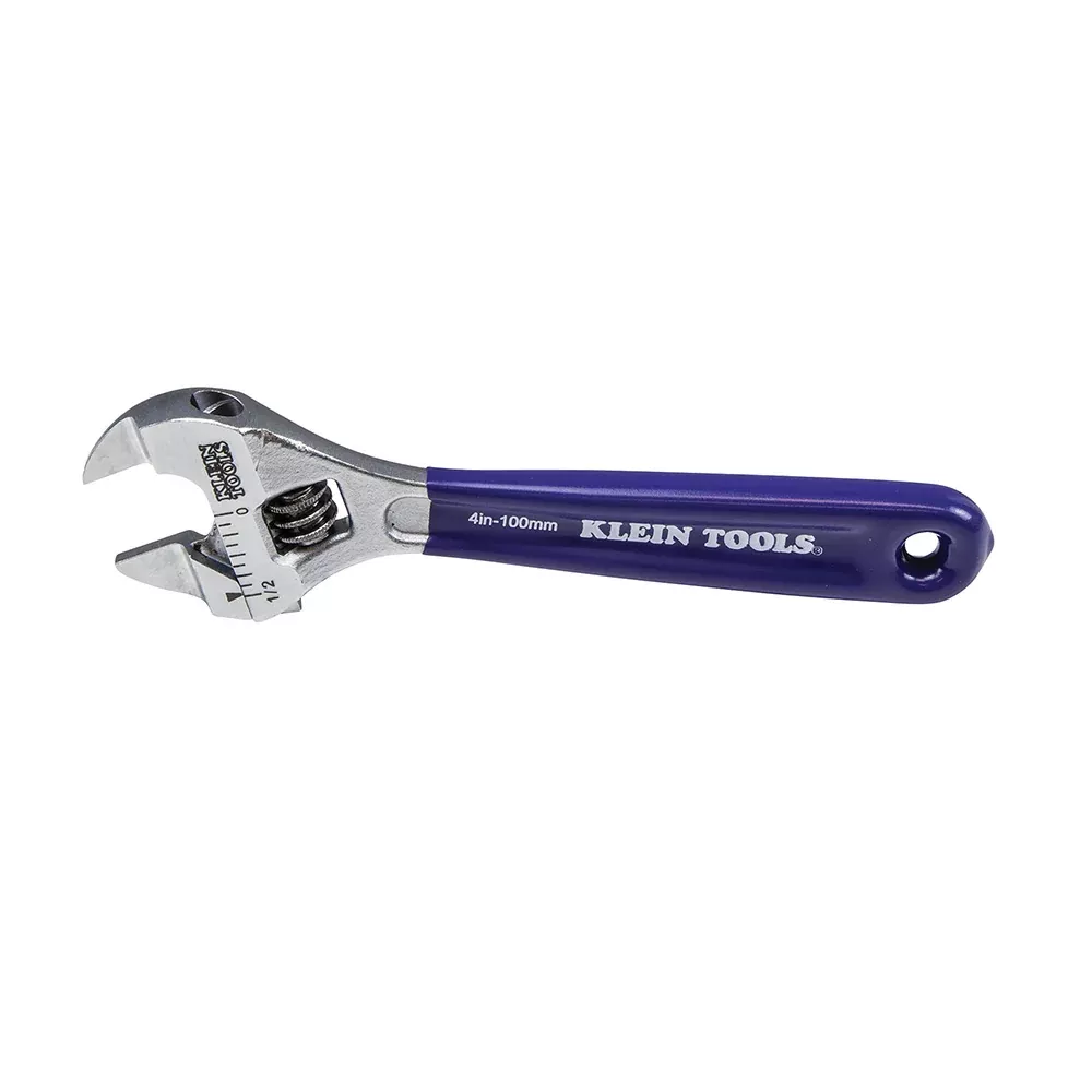 Klein Tools 4" Slim-Jaw Adjustable Wrench