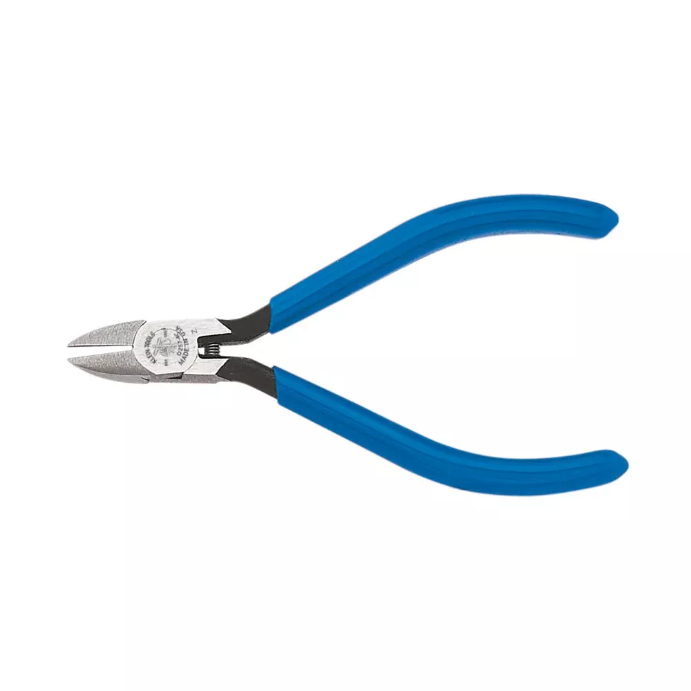 Klein Tools 4" Spring Loaded Tapered Nose Diagonal Cutting Electronics Pliers