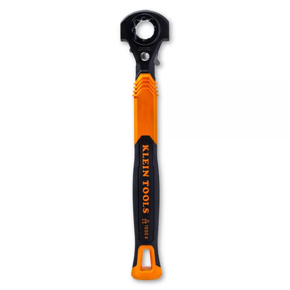Klein Tools 5-in-1 Hammer Facing Insulated Lineman Wrench KT171HFINS