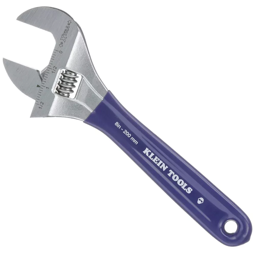 Klein Tools 8" Extra-Wide Jaw Adjustable Wrench