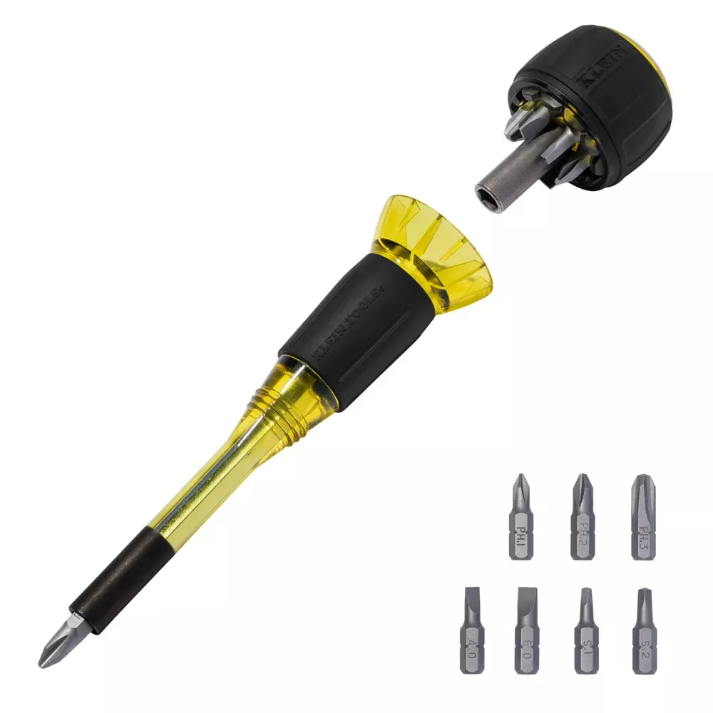 Klein Tools 8-in-1 Tru-Grip Screwdriver with Stubby 32961A