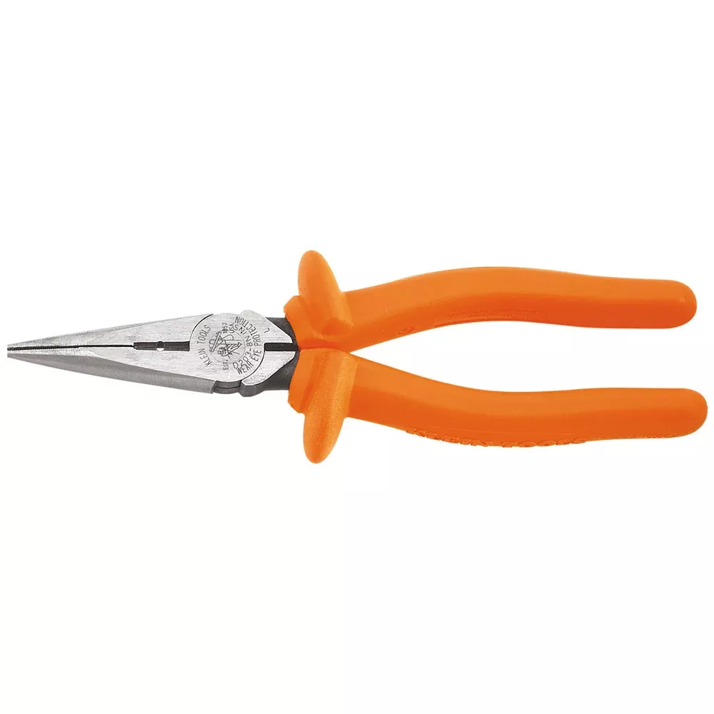 Klein Tools 8" Insulated Long Nose Side Cutting & Skinning Pliers
