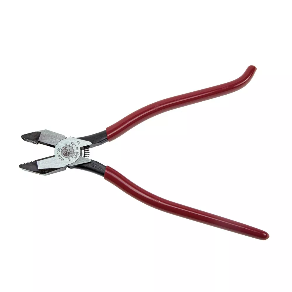 Klein Tools 9" Spring Loaded Square Nose Ironworker's Pliers w/ Aggressive Knurl