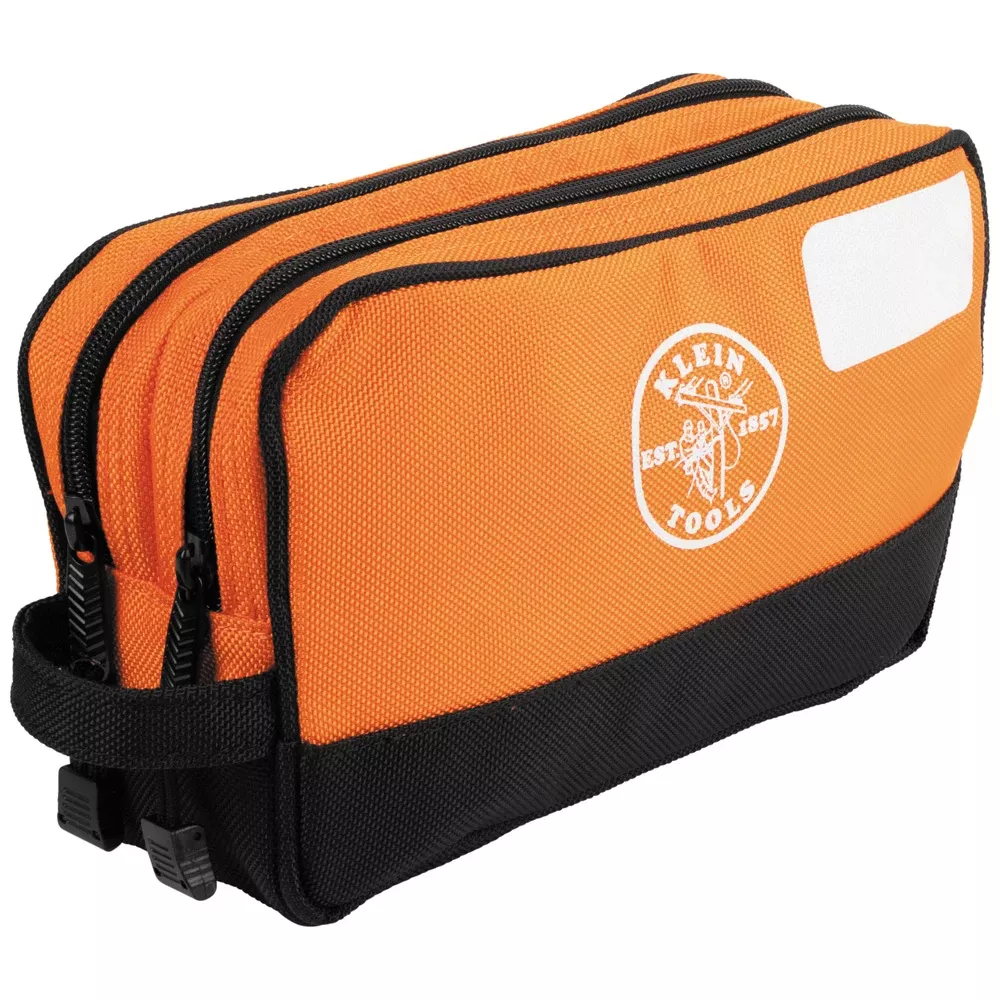 Klein Tools Double Zipper Bag, 10 x 6", Orange 55582