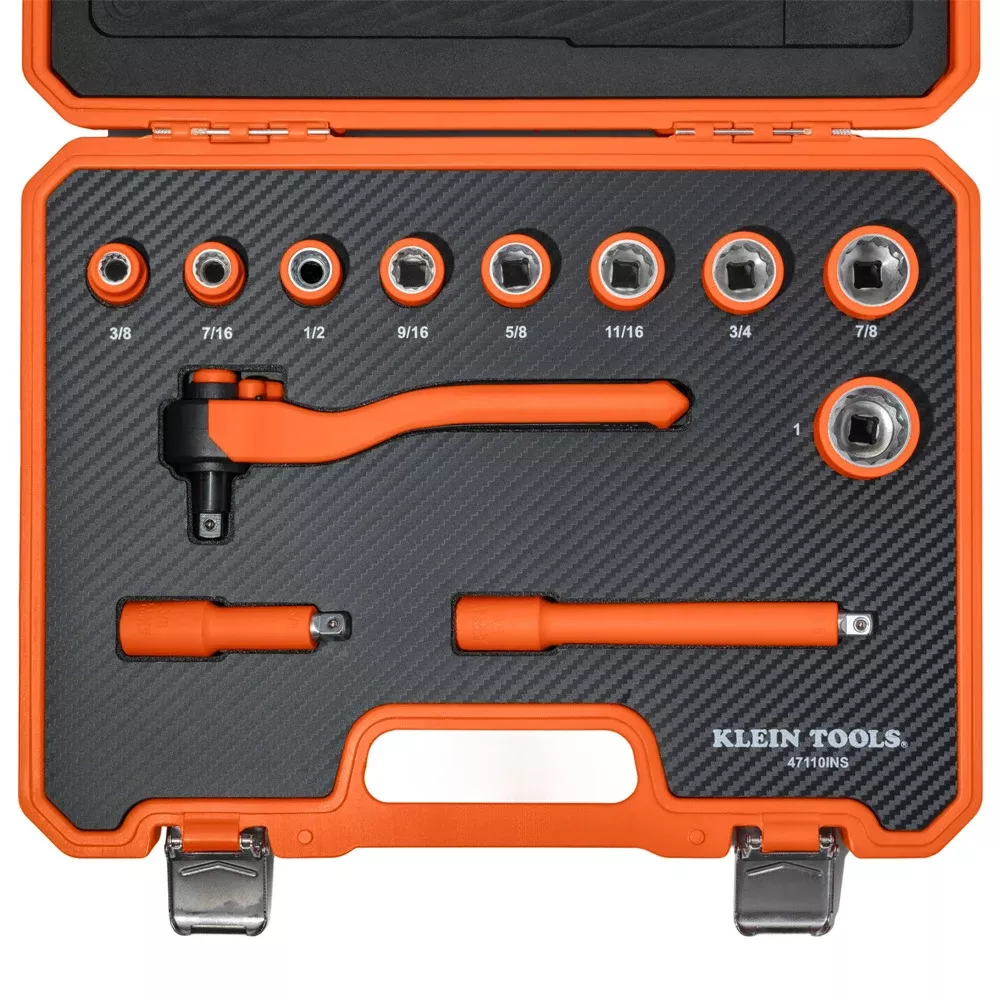 Klein Tools Insulated Ratchet and Socket Set (12-Piece) 47110INS