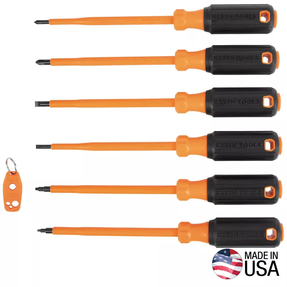 Klein Tools Insulated Screwdriver Set Plus Magnetizer, 7-Piece 85077INSR