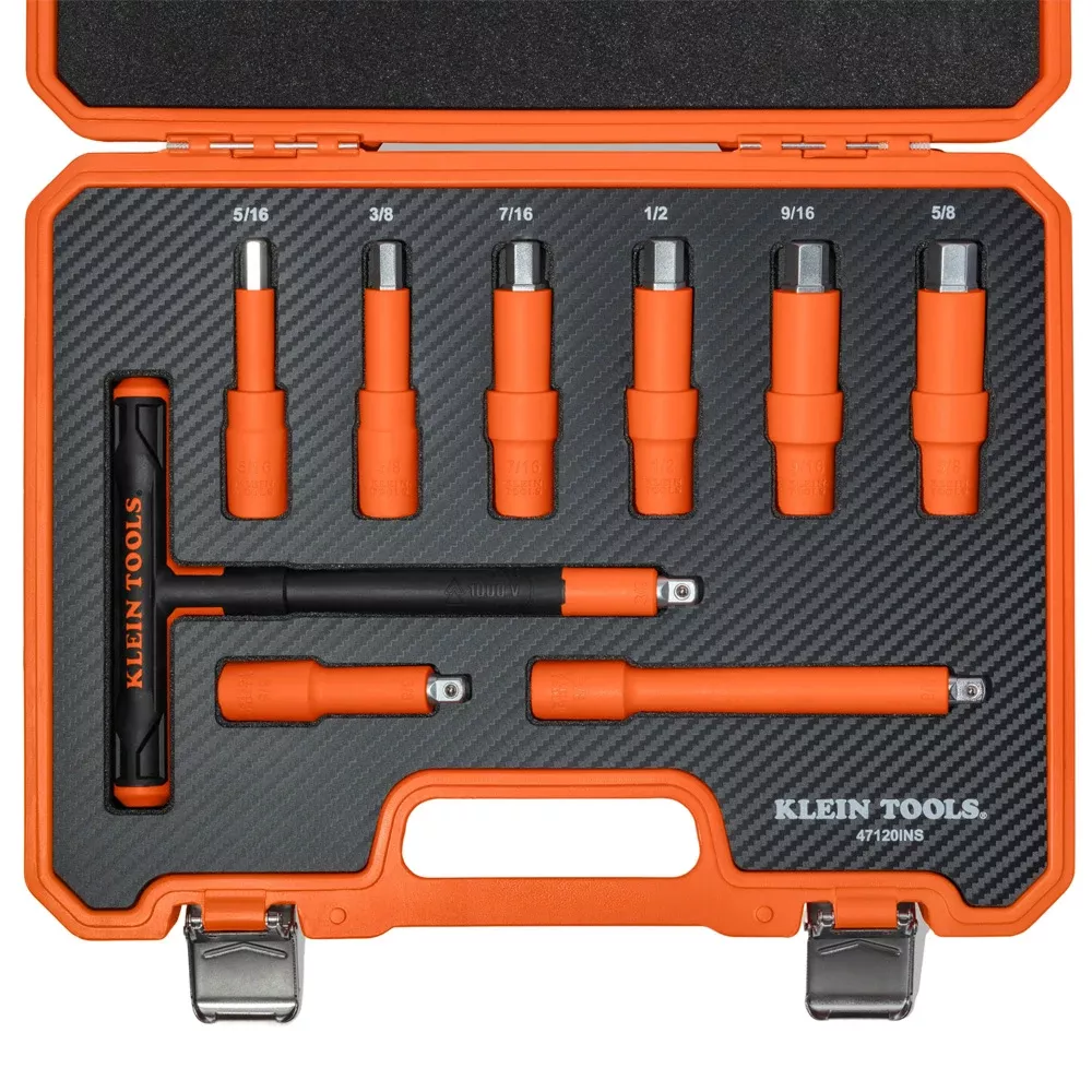 Klein Tools Insulated T-Handle and Hex Bit Set (9-Piece) 47120INS