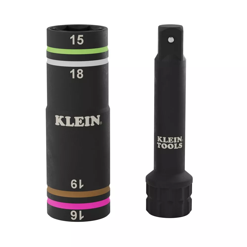 Klein Tools KNECT™ Quad-4 Heavy-Duty Impact Flip Socket, Metric (2-Piece) 6513MQS
