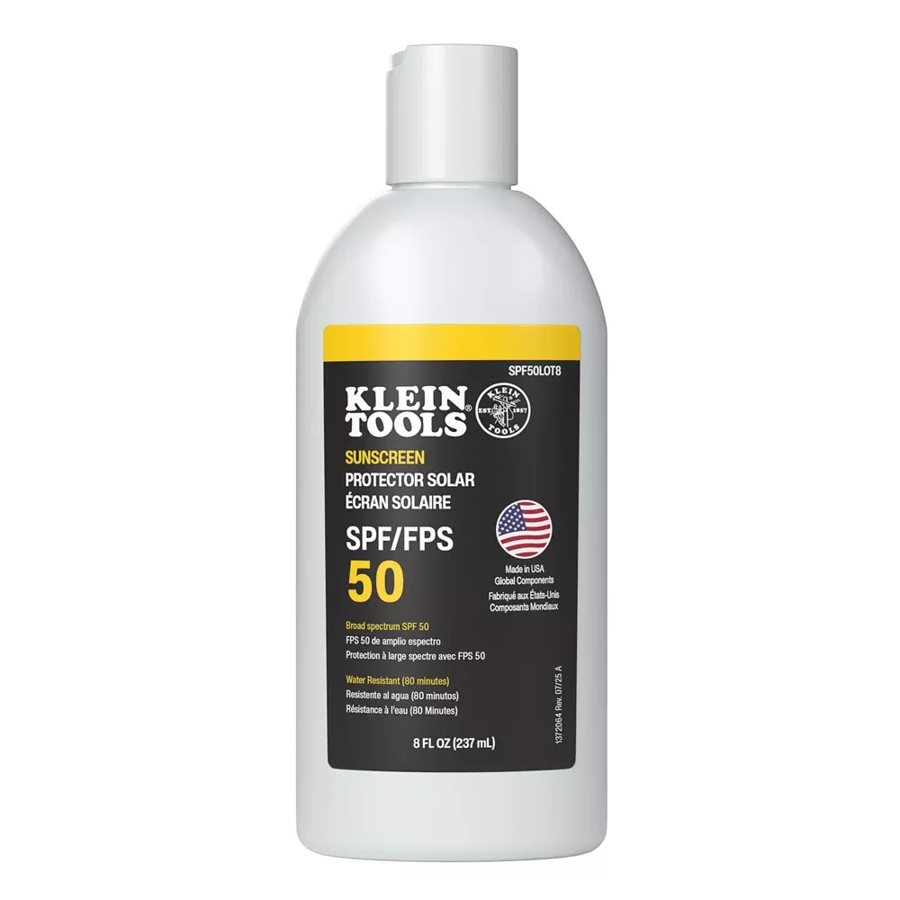 Klein Tools Sunscreen Lotion, Broad Spectrum SPF 50, 8 FL oz (12-Pack) SPF50LOT8
