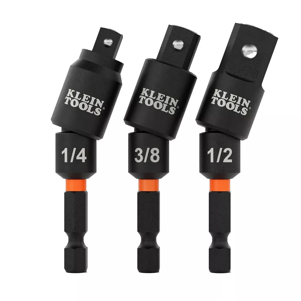 Klein Tools Swivel Impact Driver Socket Adapter Set, 3-Piece 65813SW