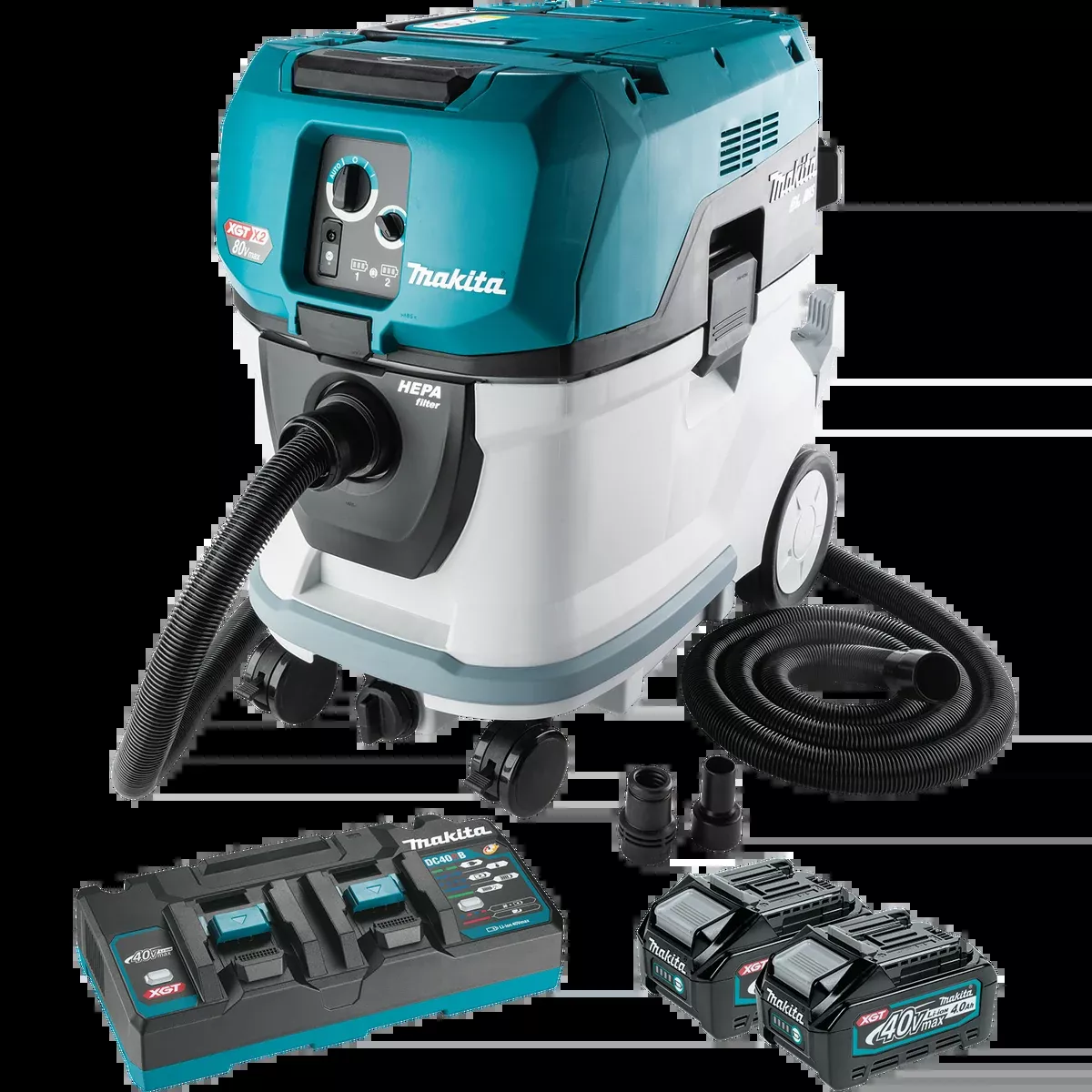 MAKITA 80V MAX (40V MAX X2) XGT 10 Gallon HEPA Wet & Dry Vacuum Kit
