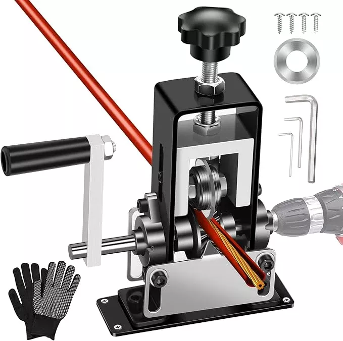 Manual Wire Stripping Machine, Gauge Wire 0.06"-1", Scrapping Copper Wire Peeler Machine, Drill Powered/Hand Crank Dual-drive Wire Stripper Tool for Scrap Copper Recycling & DIY etc.