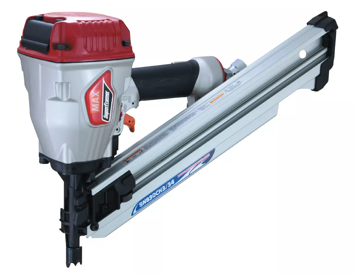 MAX 34 Degree Framing Offset/Clipped Head Stick Nailer Up To 3-1/2"