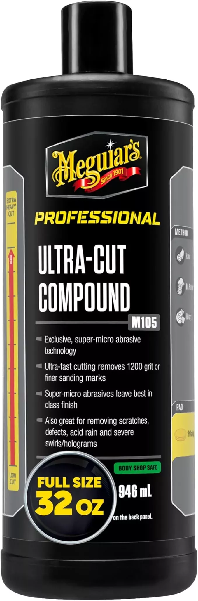 Meguiar's Mirror Glaze M105 Ultra-Cut Compound, 32 Fl. Oz (Pack of 1) - Packaging May Vary