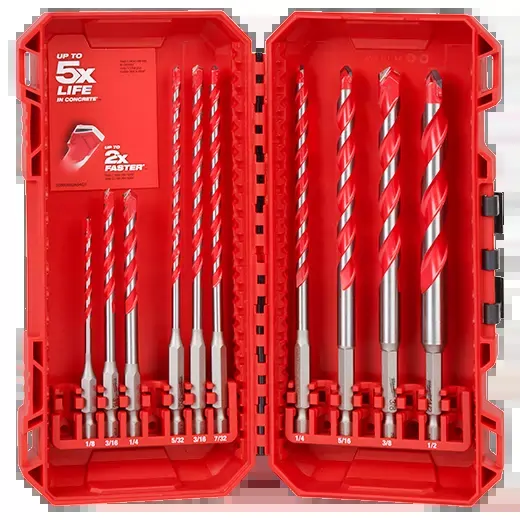 Milwaukee 10 PC SHOCKWAVE™ Impact Duty Carbide Hammer Drill Bit Set